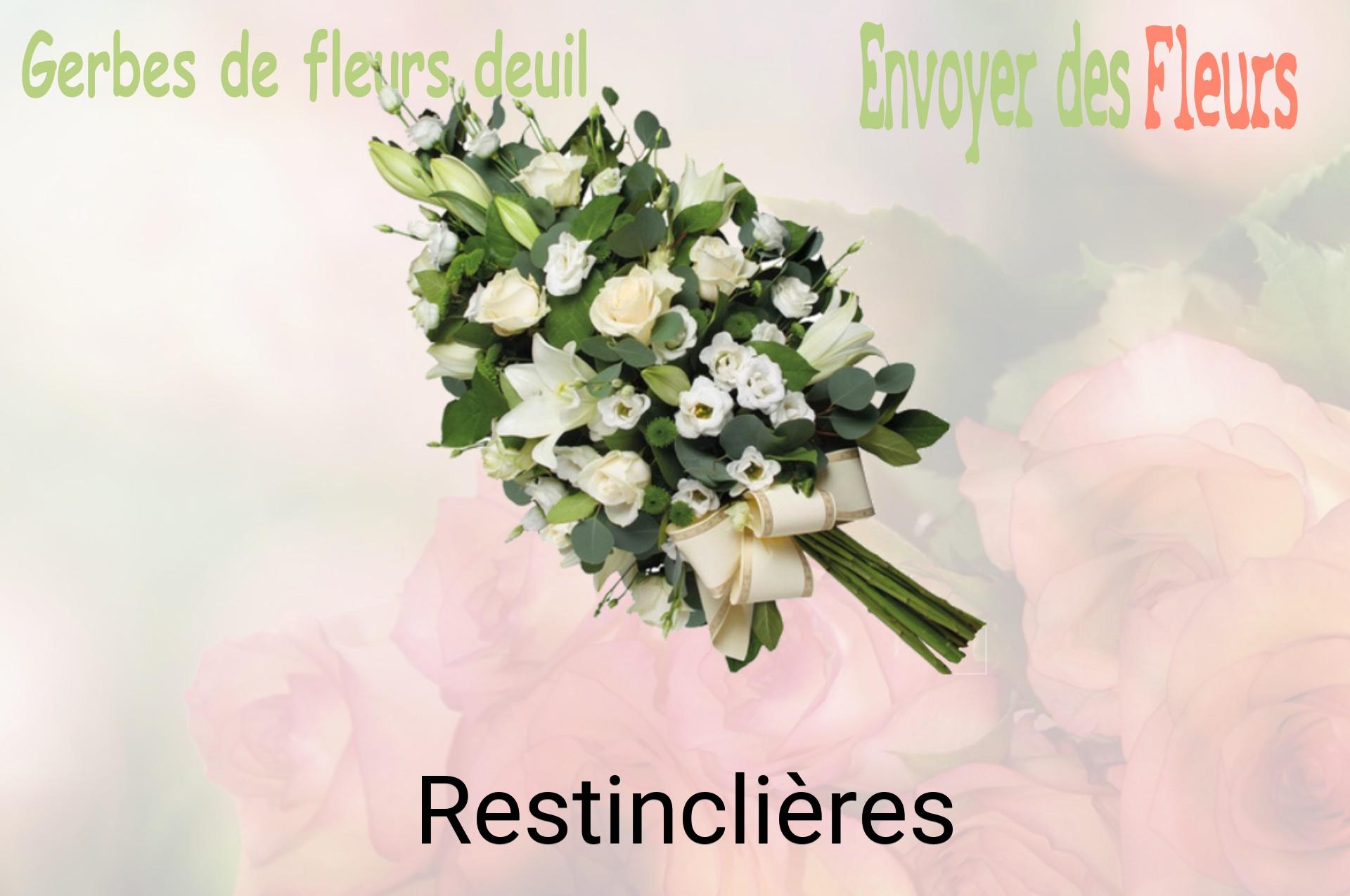 Gerbe de fleurs de deuil livrée à Restinclières